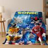 Классическое мультяшное игровое фланелевое одеяло S-Sonic, мягкое теплое плед-покрывало для кровати, спальни, гостиной, путешествий, пикника, офиса, подарок для детей