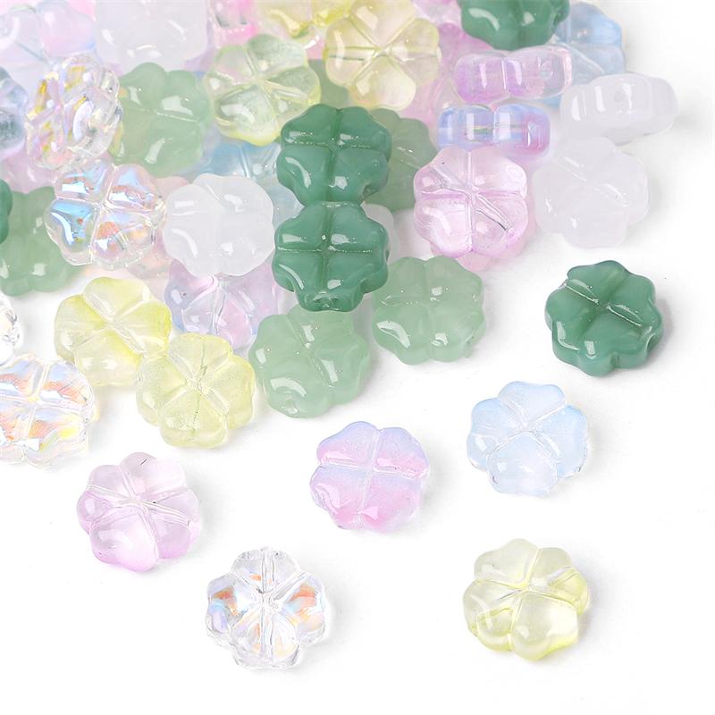 20 шт./пакет 10 мм стеклянные бусины в виде цветов, очаровательные бусины-разделители для серег, ожерелья, изготовления ювелирных изделий своими руками