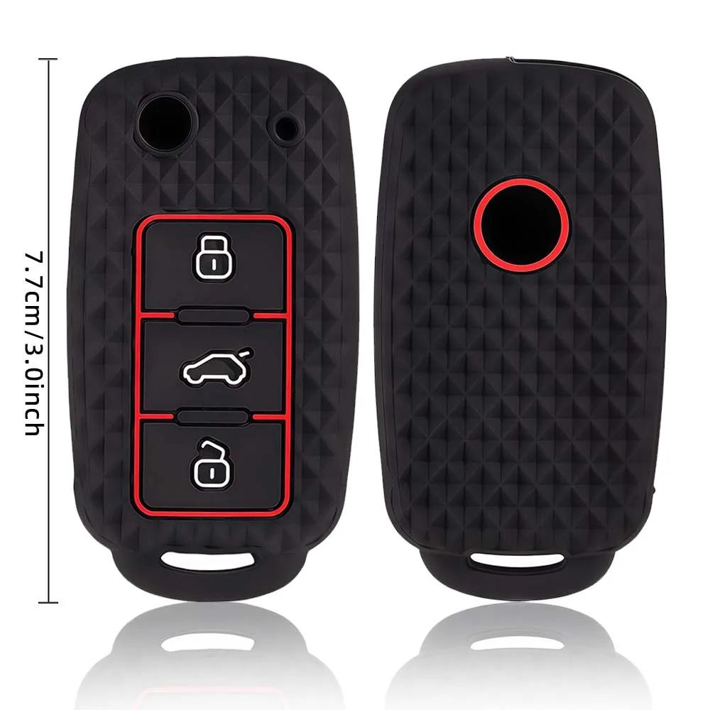 Силиконовый чехол-брелок с 3 кнопками для Vw Golf 4 5 6 7 Bora Jetta Polo Mk4 Mk6 Bora Passat B5 B6 Superb Tiguan Beetle Keycase