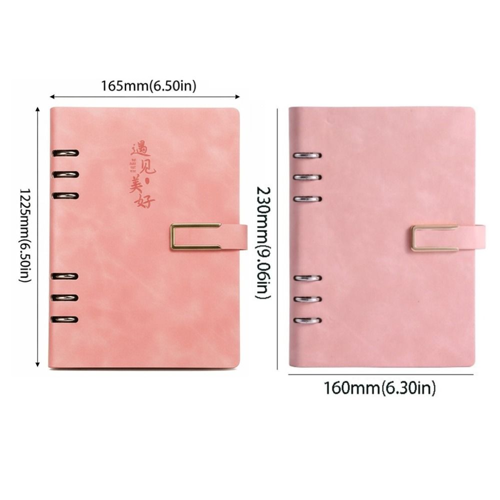 100 Sheets Loose Leaf Notebook 200 Pages Refillable Notebook Retro PU Hardcover Notebook School