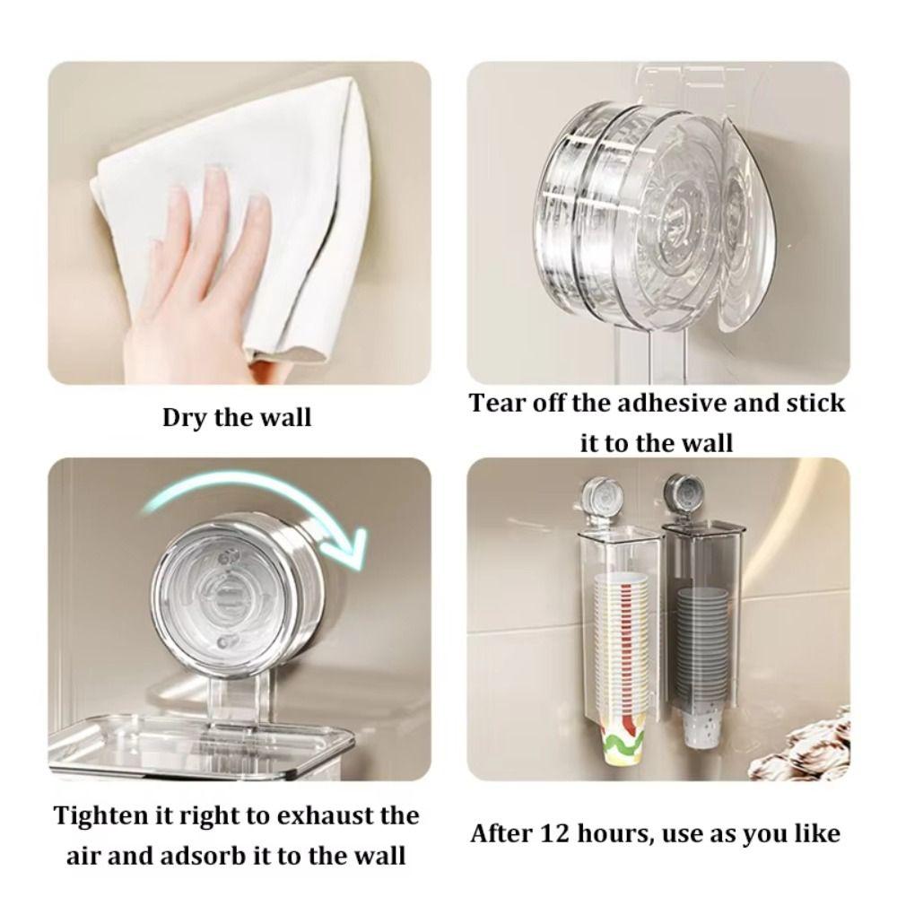 Dustproof Disposable Cup Dispenser Suction Cup Cup Picker Paper Cup Storage Rack Drinking