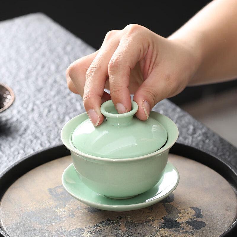 Ceramic Sancai Gaiwan Tea Bowl