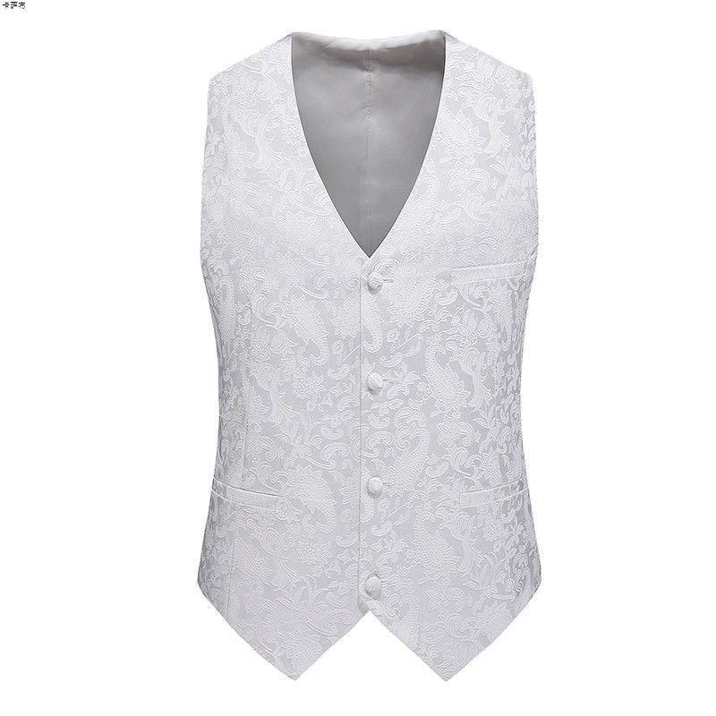 Осенний мужской костюм с узором на пуговицах, модный однотонный костюм для сценических выступлений, без рукавов, с зажимом для лошади