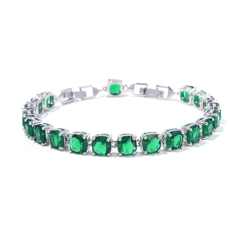 Браслет Kaidimei Color Square Zircon Женский Ювелирные изделия высокого класса Многоцветный