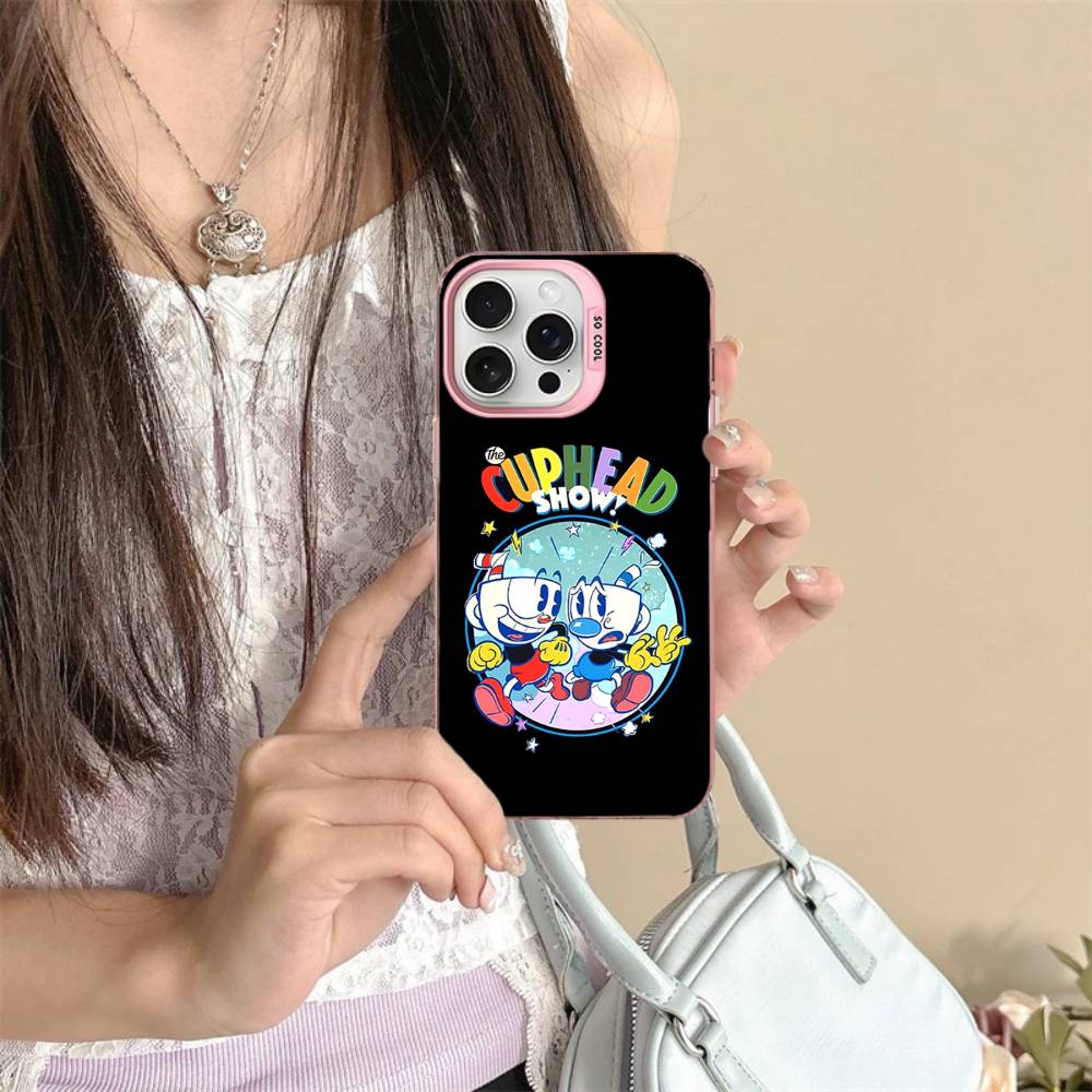 Anime Cuphead Cartoon Phone Case For IPhone 16 15 14 13 12 11 17 Pro MAX Plus Pro Matte Shockproof Cover