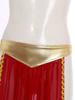 Womens Ancient Queen Costume Briefs Chiffon Skirt Metallic Shiny Side Slit Gold Trims Halloween Outfit