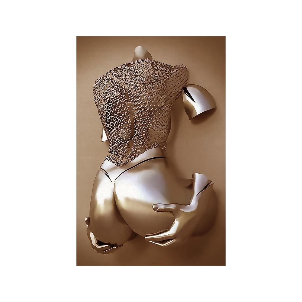 3d современная металлическая фигура, статуя, художественная роспись на холсте, романтические абстрактные постеры и принты, настенные панели для гостиной, декор для дома