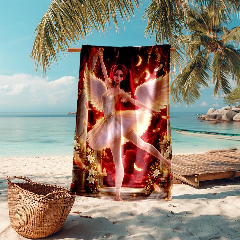 proof beach towel with Demon Hunter pattern - soft,absorbent,quick-drying,machine washable - perfect for swimming,camping,bathing