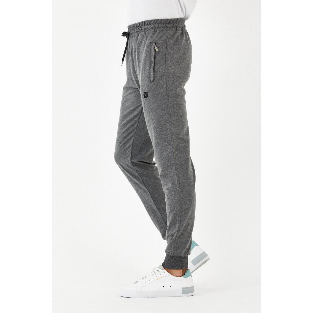 Men's Sweatpants, Skinny Leg, Elastic Waist, Back Pocket, Elastic Zipper, Compact Combed Cotton