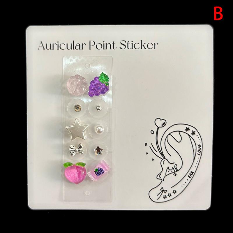 10 пластырей Массажные семена Стикеры для надавливания на уши Стикеры для точек ушей Акупунктурные Аурикулярные Наклейки для ушей Вишня и Клубника