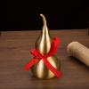 Exquisite Brushed Brass Gourd Pendant - Home Entrance Ornament & Housewarming Gift