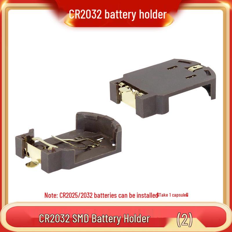 3V Coin Battery Holder for CR2032, CR1220, CR1632, CR2450 - Spring Contact SMD Connector