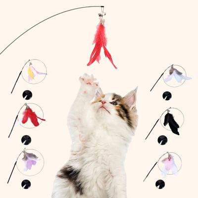 Игрушка-дразнилка для кошек, привлекательная палочка-дразнилка для котят с высоким отскоком, интерактивная игрушка для ежедневного использования