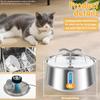 Автоматическая поилка для домашних животных 4 л/135 унций из нержавеющей стали для кошек и собак, циркулирующая фильтрация, электрическая бесшумная поилка