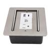 Встраиваемая напольная розетка 3-контактная USB A USB C Порт LAN Серебристая с раздвижной крышкой Встраиваемая силовая розетка для полов столешниц