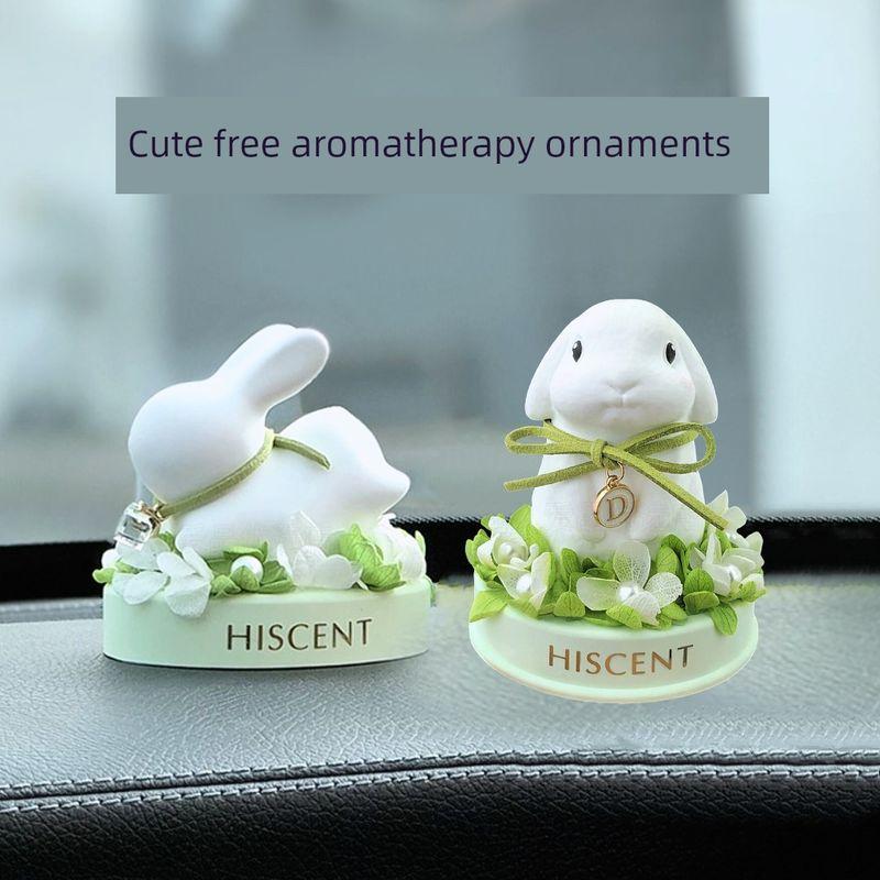 New Little White Rabbit Car Fragrance Diffuser Ornament, Perfume Diffuser Stone, Dashboard Decoration, Cute and Exquisite Car Interior Accessory