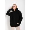 Women's Black Oversize Sweatshirt With Zipper