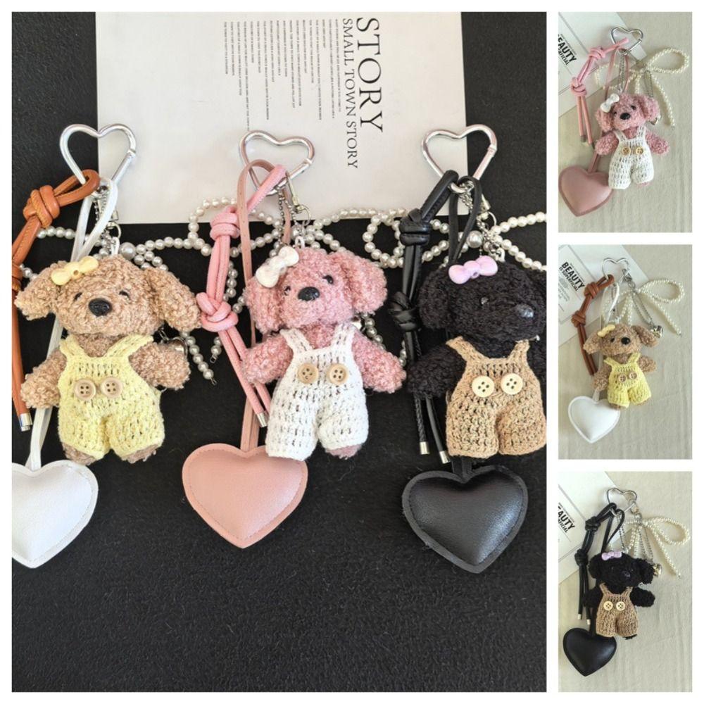 Fluffy Puppy Plush Keychain Soft Plush Doll Key Pendant Maillard Plush Doll Pendant Children Girl