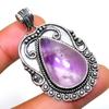 Amethyst Gemstone 925 Silver Plated Handmade Jewelry Pendant 1.89"