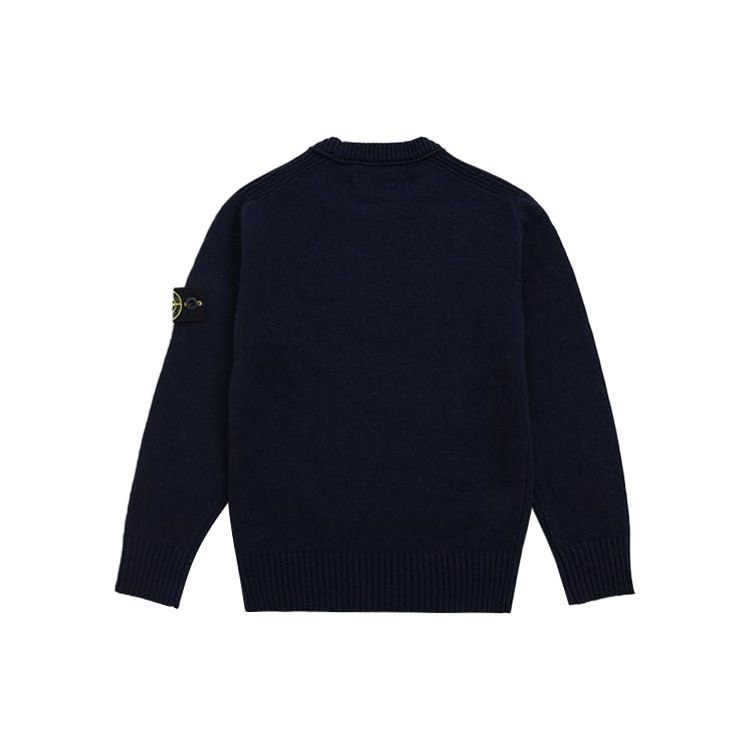 STONE ISLAND Свитер с логотипом из смесовой шерсти Детские свитеры Синий 7516506A1-V0028