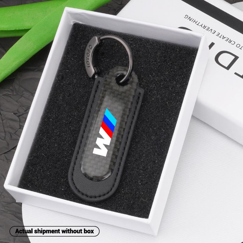 Luxury Carbon Fibre Keychain High Quality Creative Car Keyring For BMW M E46 E36 E34 F10 E90 F30 E60 F30 E53 E30 E92 E87 Sticker bljm36