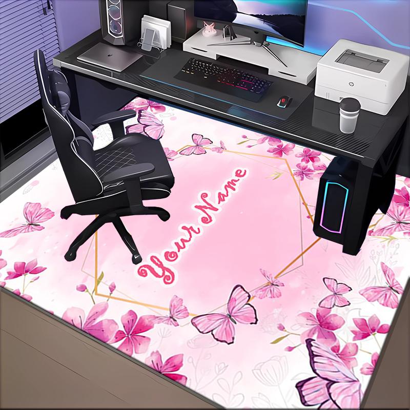 1PC Custom Name Butterfly Dreams Frame Theme Floor Mat Ideal for Living Room, Game Rooms, Office, Bedroom Floor Mat Design