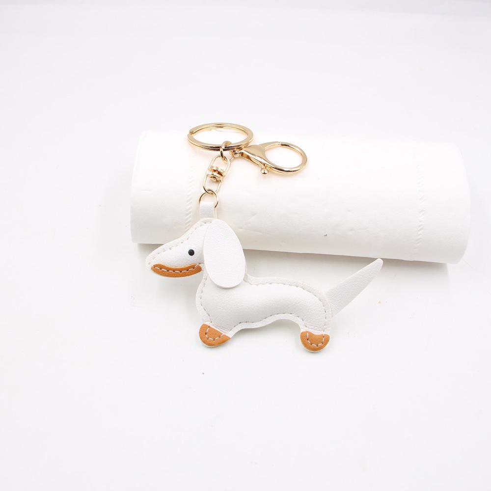 В наличии Кожаный шарм с мультяшным изображением таксы, Брелок для ключей с собакой и Аксессуар для чехла телефона