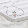 Ожерелье из стерлингового серебра 925 пробы с милым котом, ожерелье из лунного камня, женский кулон, японская и корейская сладкая и свежая цепочка на ключицу