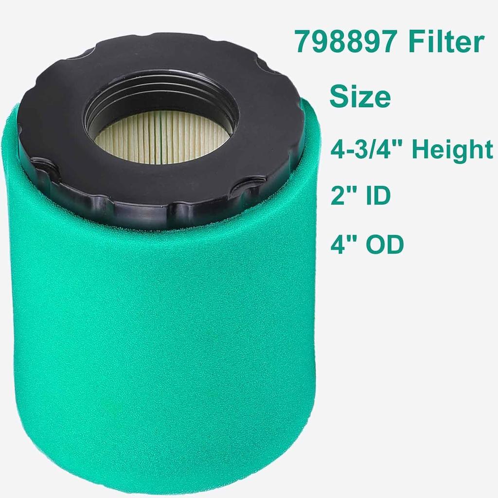 MIU13120 Air Filter, for 798897 592496 794935 653412 Air Filter, Compatible with John Deere LG269 Lawn Mower Air Cleaner Maintenance Kit
