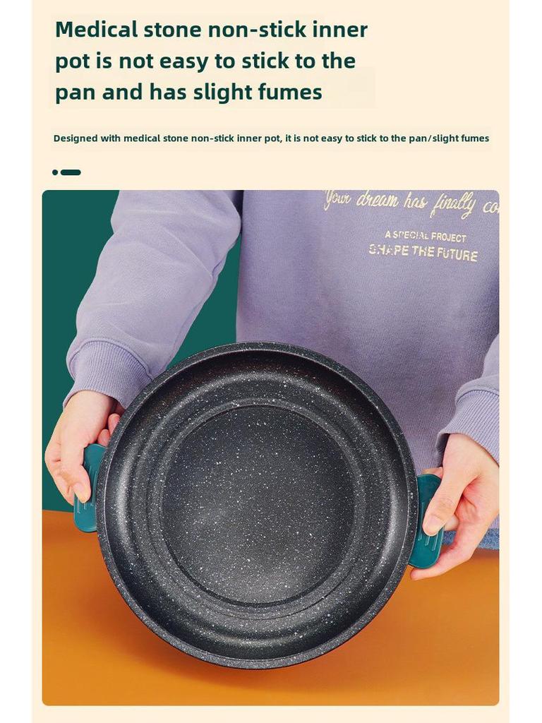 110V Multifunctional Electric Baking Pan: Non-Stick Mini Oven & Frying Pan for Convenient Home Cooking