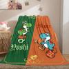Super Mario Deluxe Print Flannel Blanket, Cute Cartoon Pattern for Sofa Bed, Cozy Home Decorative Throw, Travel Use_LIAN