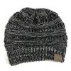 Fashion Women's Girl Hat Winter Wool Warm Stretch Knit Cap Messy Bun Ponytail Beanies