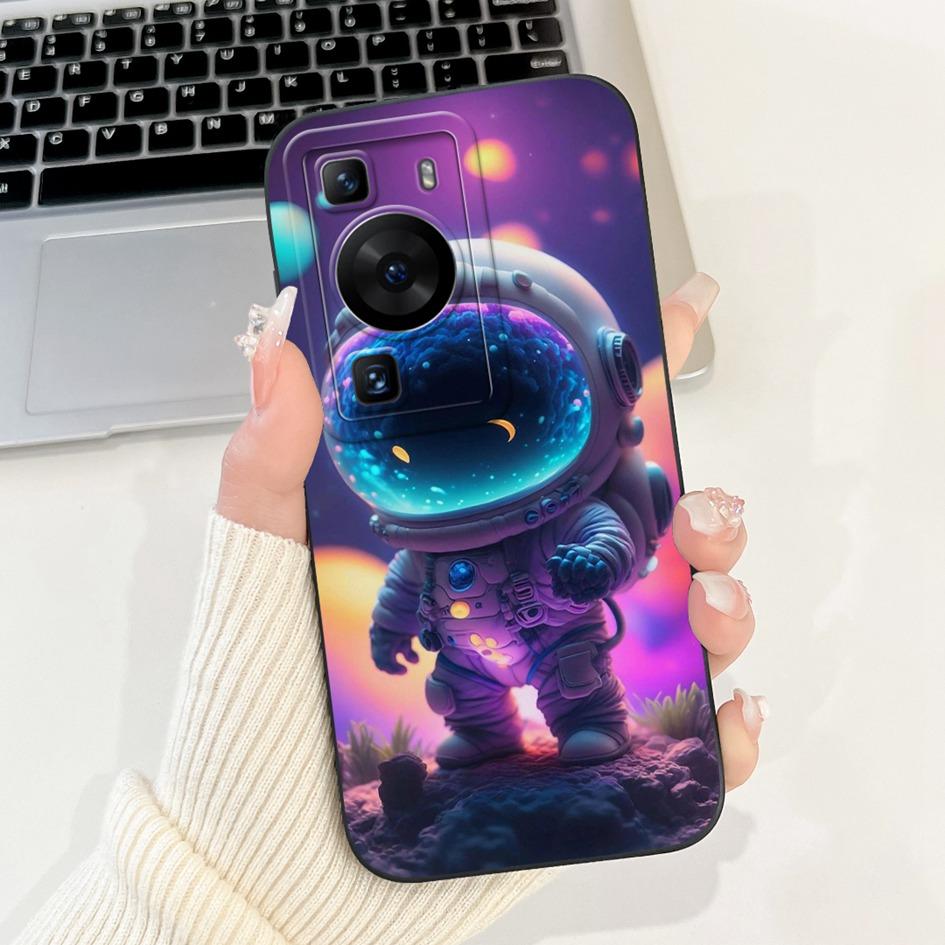 For Huawei P60 Pro Case MNA-LX9 Shockproof Cover Cute Cartoon Square Lens Protection Bumper For Huawei P60 Art P 60 P60Pro Funda