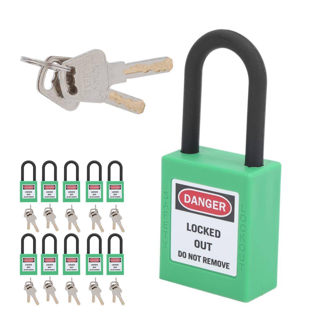 10Set 38mm 1.5in Safety Padlock Engineering Insulation DustProof for Factories Construction Sites Hospitals Chemicals