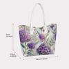 Purple Lilac Floral Women Tote Bag Fashion Casual Large Capacity Daily Outdoor Shopping Handbag