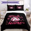 3pcs Custom Name volleyball Bedding Set Duvet Cover Closure Includes 1 Duvet Cover & 2 Pillowcases, Soft and Comfortable for All Seasons.