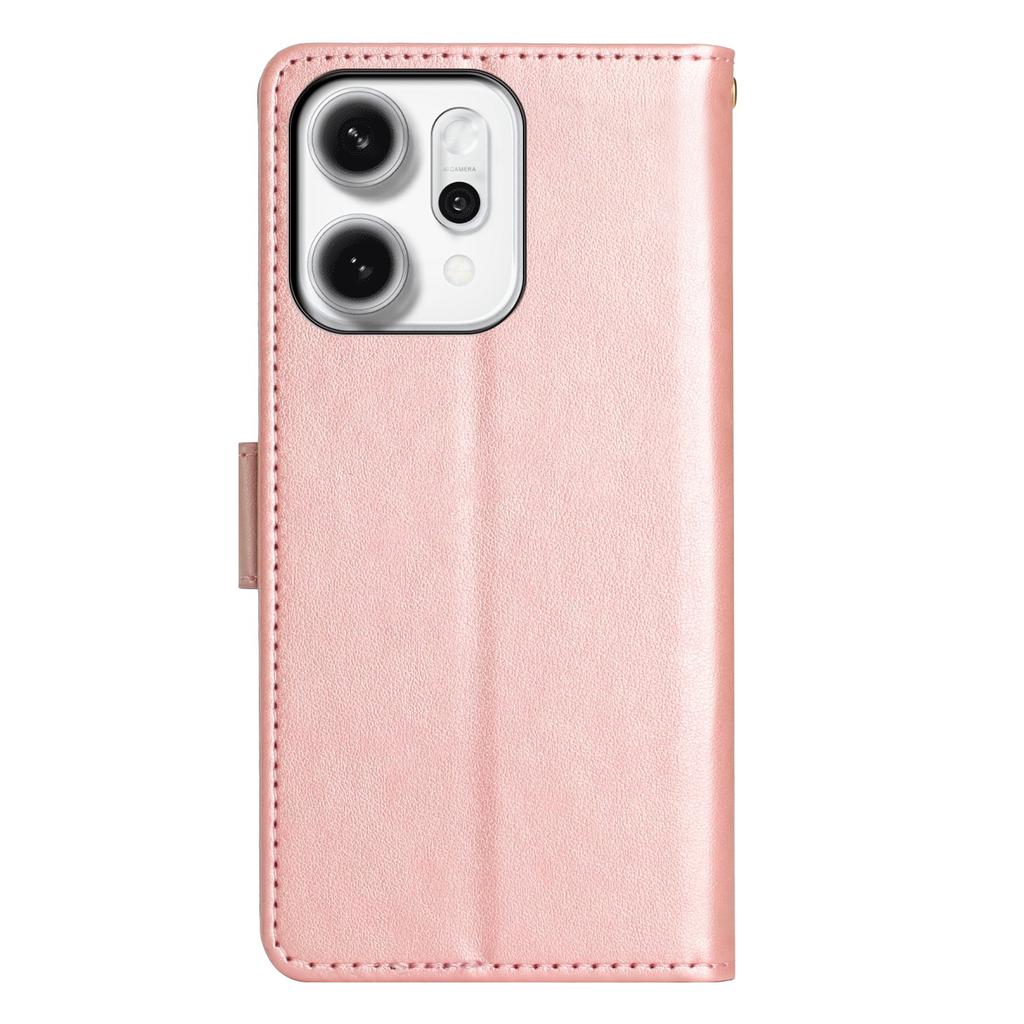 For Oppo Reno14 Pro 5G (Global)/Reno13 Pro 5G Leather Wallet Case Butterfly Flower Imprint Phone Cover with Strap
