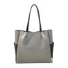 1329 A4 Size Horizontal Work Neat Fake Leather Tote Bag LT MED ROOWORK [Rootote] (02 Gray)