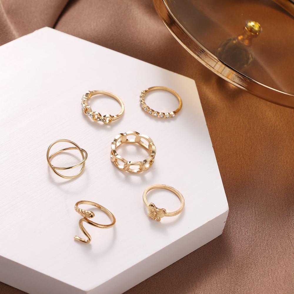 2023 Полое резное кольцо, 6 предметов, индивидуальное кольцо, кольцо в стиле панк, модный нейтральный тренд