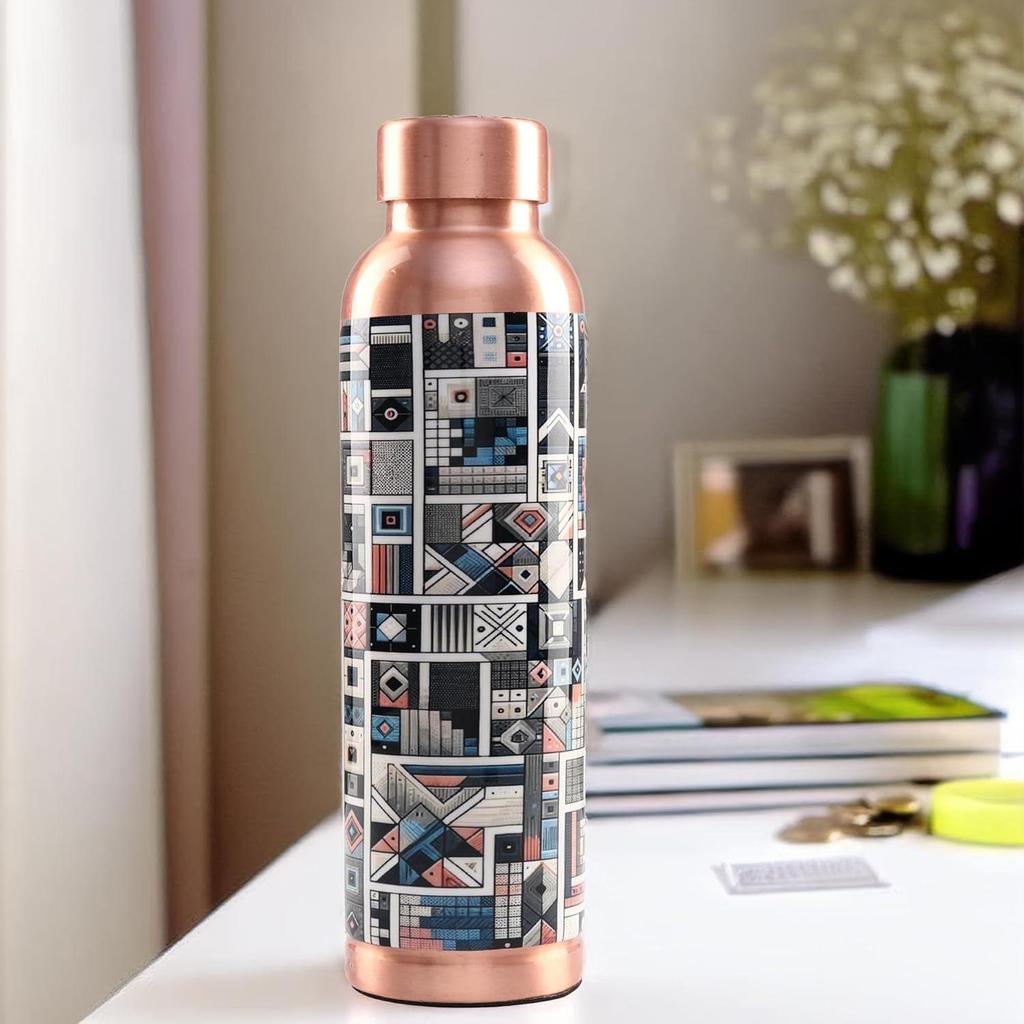 Copper Water Bottle 950ml | Detox Water Bottle- Immunity Enhancing | Copper Bottle For Office/Home/Gym | Eco Friendly And Leakproof