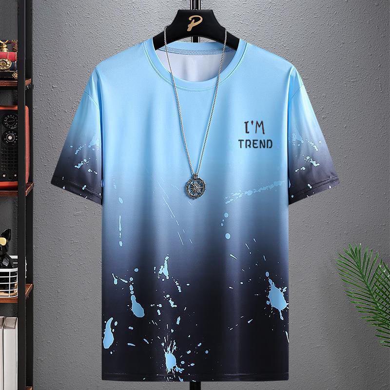 Men's Summer Quick-Dry Ice Silk Short-Sleeve T-Shirt and Shorts Set - Trendy, Loose Casual Sportswear.