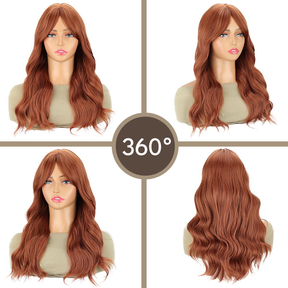 LISI HAIR Длинный волнистый парик с челкой, синтетический, натуральный парик для женщин, повседневный парик для косплея, вечеринки, Хэллоуина
