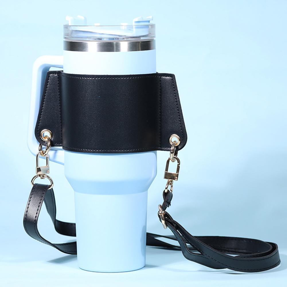 Портативный держатель для бутылок из искусственной кожи, изолированный чехол для чашки с регулируемым ремешком для кемпинга на открытом воздухе, многоразовые чехлы для кружек