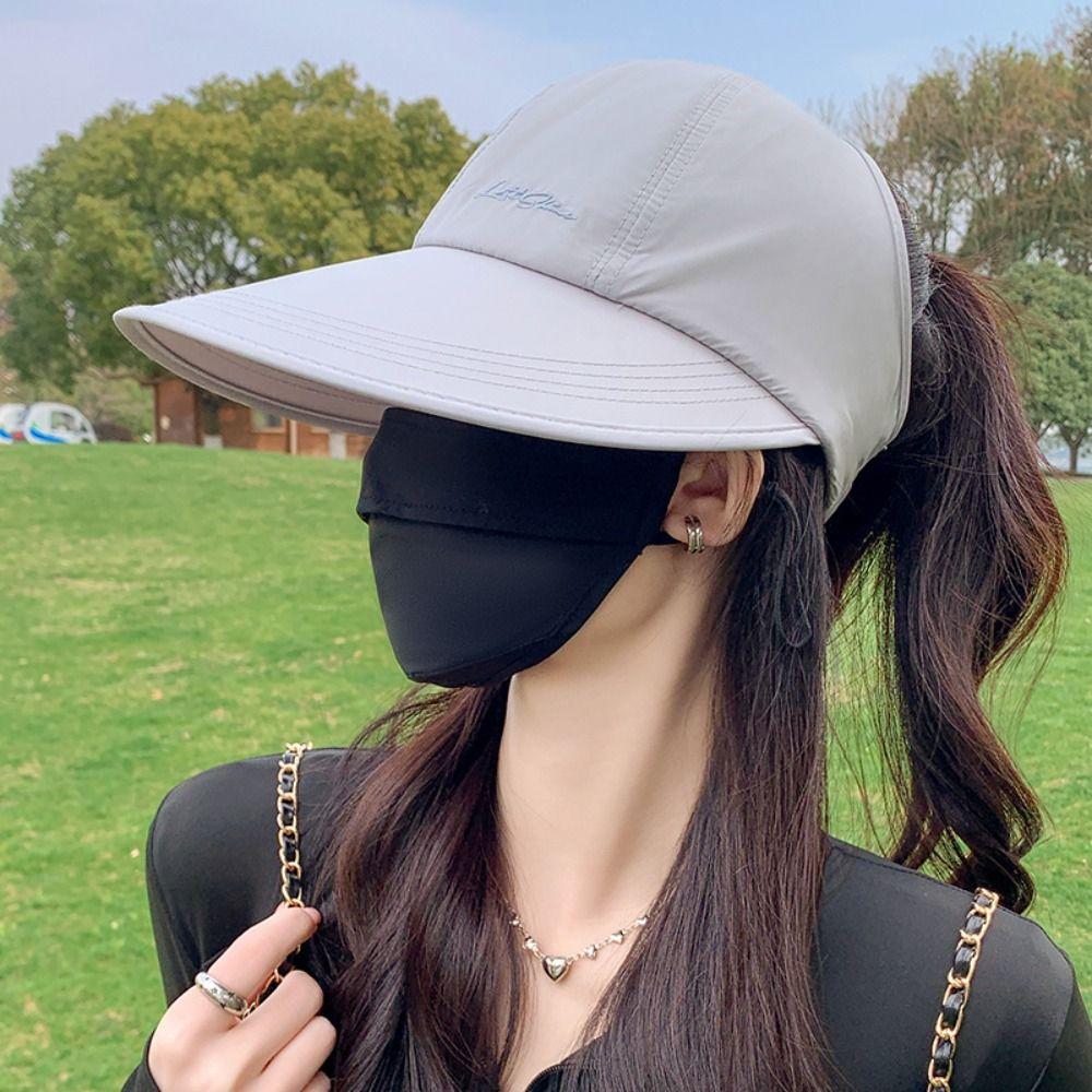 Quick Dry Sunscreen Baseball Hat Wide Brim Empty Top Hat Lightweight Women Sun Hat  Surfing