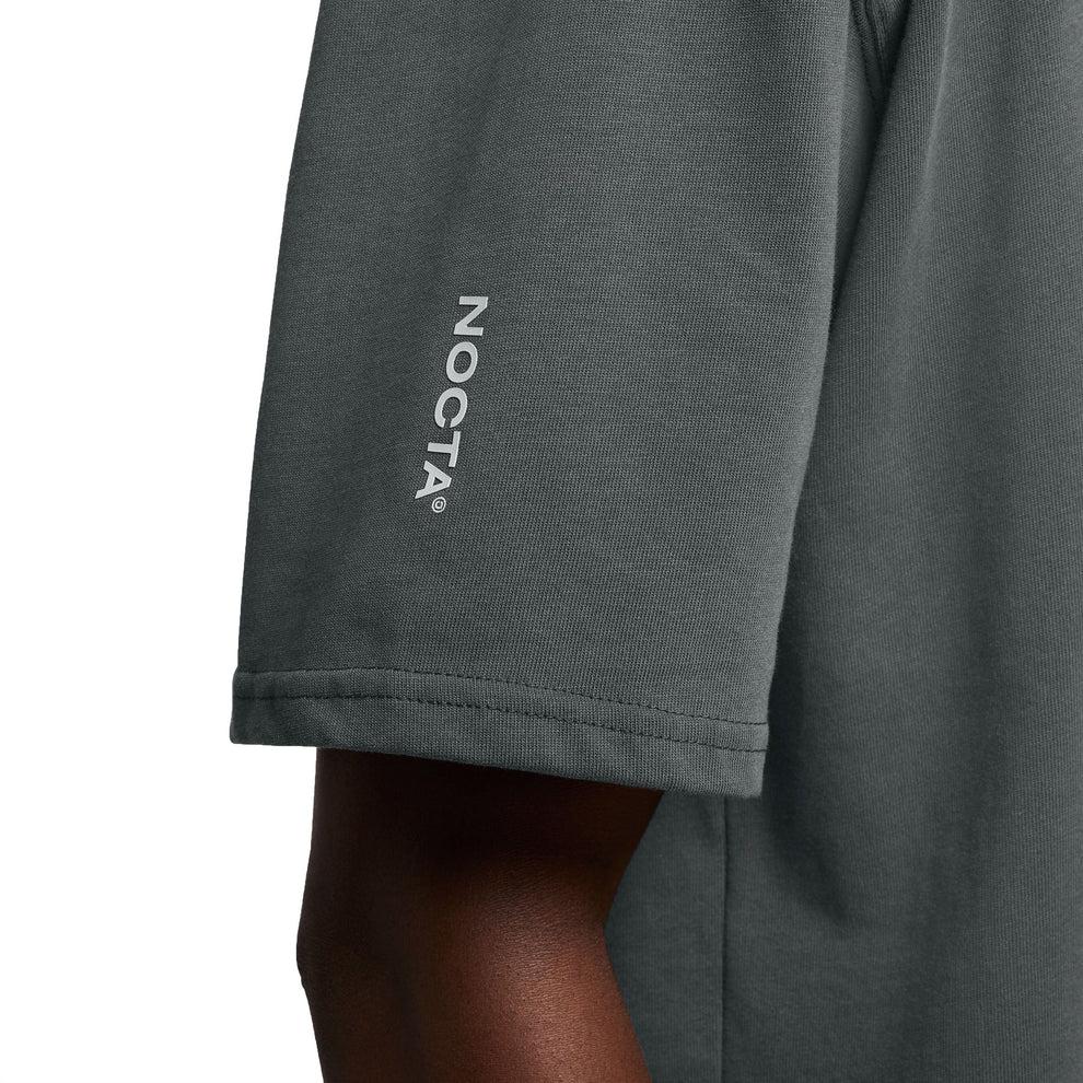 Nike Логотип коллаборации Nocta, круглый вырез, повседневная футболка с коротким рукавом, унисекс, серый