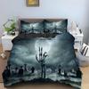 Halloween Horror Pumpkin King Queen Duvet Cover Night Witch Bedding Set Bat Moon Quilt Cover 2/3Pcs Polyester Comforter Cover