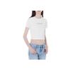 Calvin Klein Solid Short Sleeve T-Shirt Women Tops White J224288-YAF