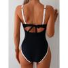 Женский слитный купальник - Высокая эластичность, открытая спина, контрастная талия, шикарные перекрещивающиеся бретели для удобной посадки, гладкая текстура