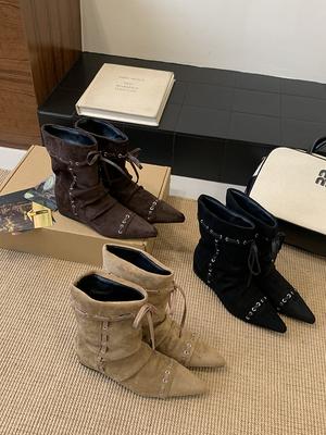 Зимние Новые Ботинки Богема Ботильоны Женские Кисточки Искусственная Замша Ботинки Девушка Сабо Пробковая Стелька Длинные Botas Mujer Зимняя Уличная Обувь