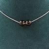 Stones and Minerals. Necklace 2 Beads Smoky Quartz 8 Mm Stainless Steel Chain Necklace for Women, Men. Customizable Size.